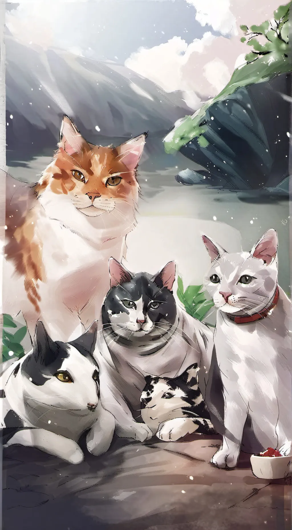 ai character: boba cats background