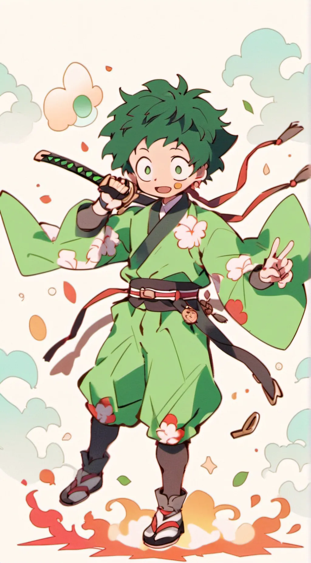 ai character: Bakugo and Deku  background