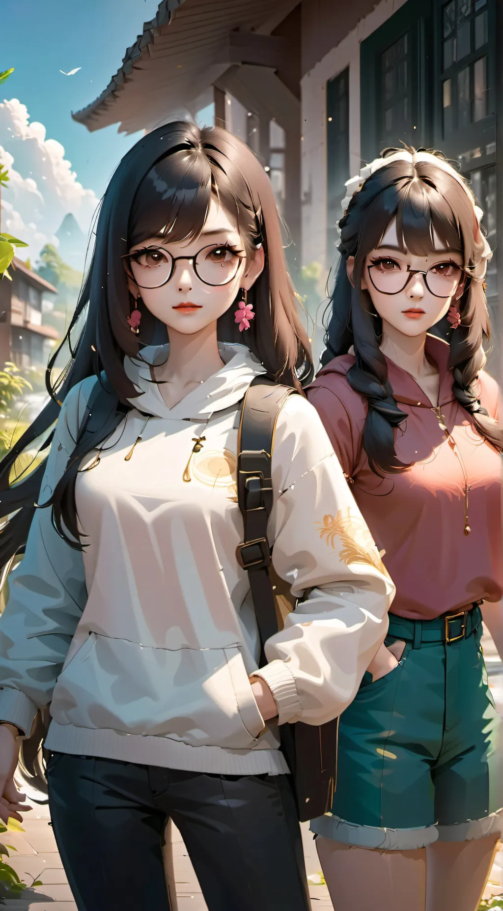 ai character: Guinevere+Martina background