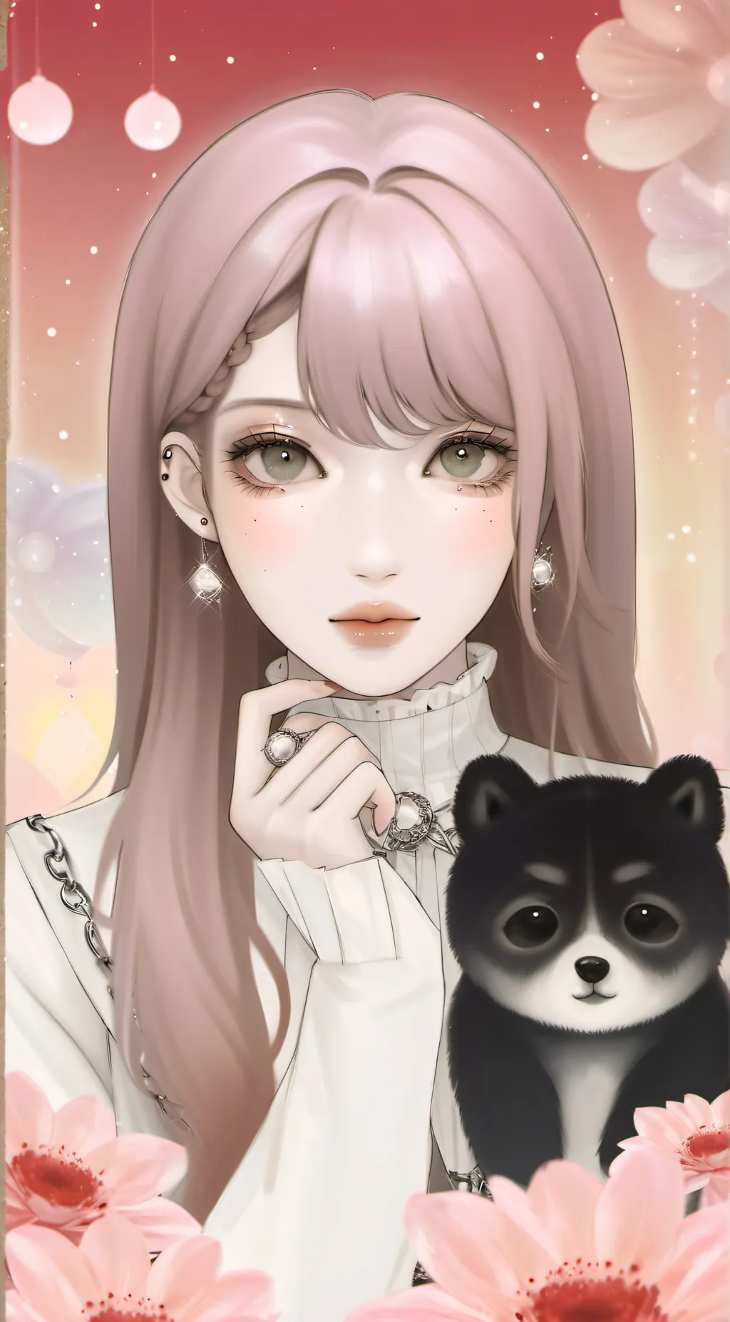 ai character: Violet background