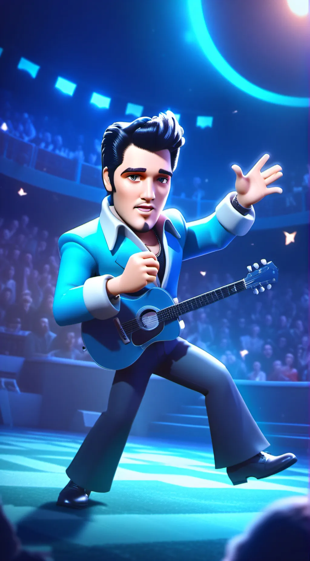 ai character: Elvis Presley  background