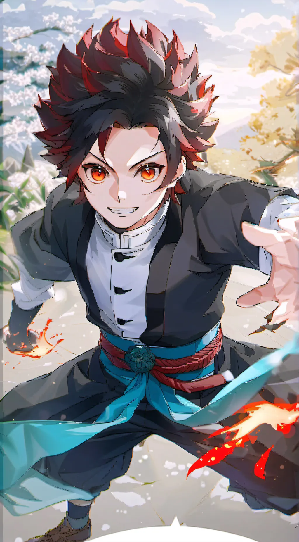ai character: Tanjiro  background