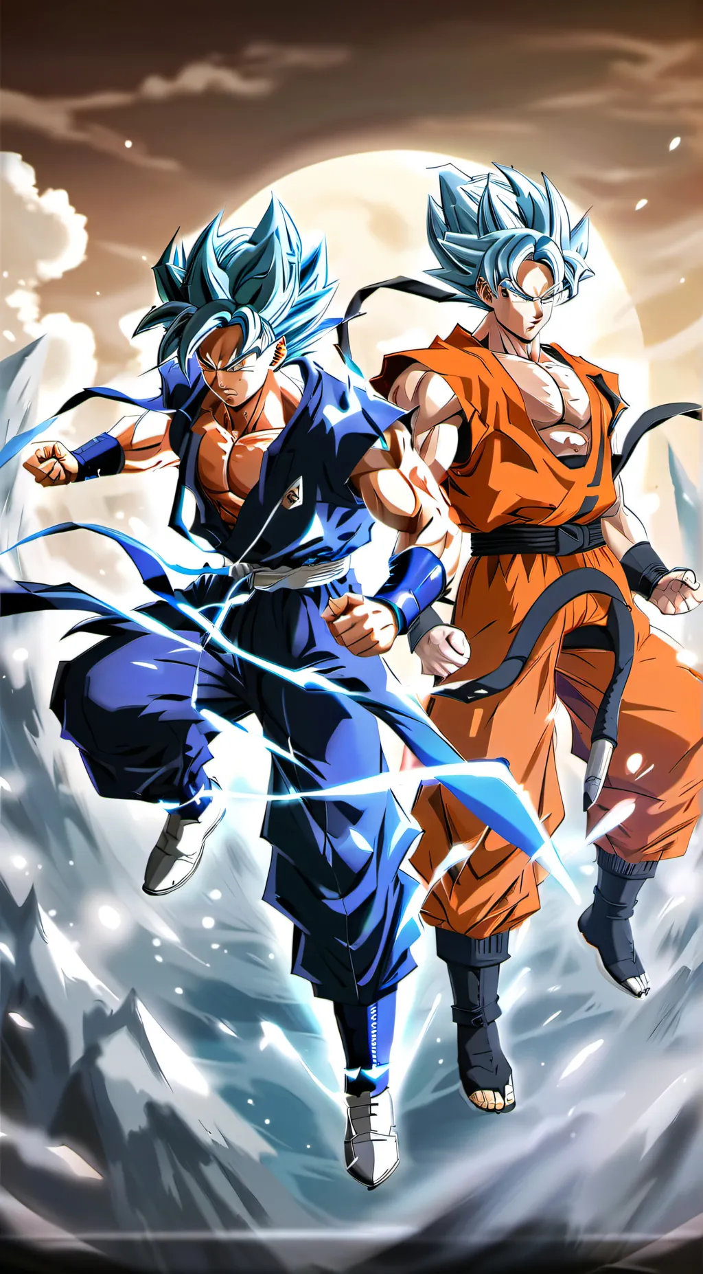 ai character: goku and vegita  background