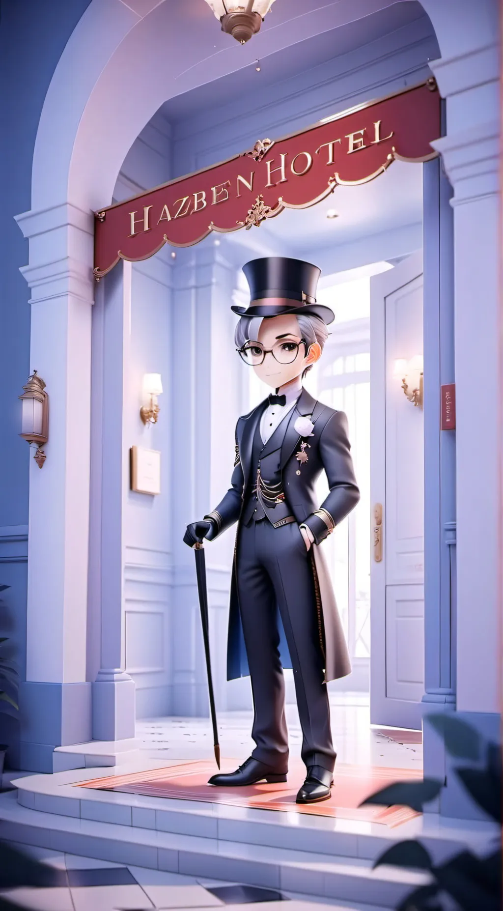 ai character: the characters are background