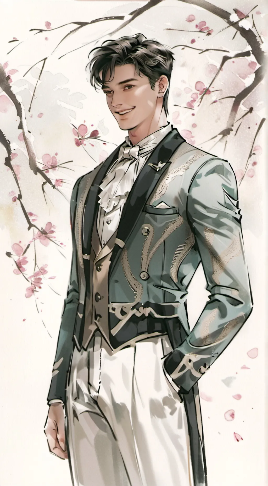 ai character: Grey background