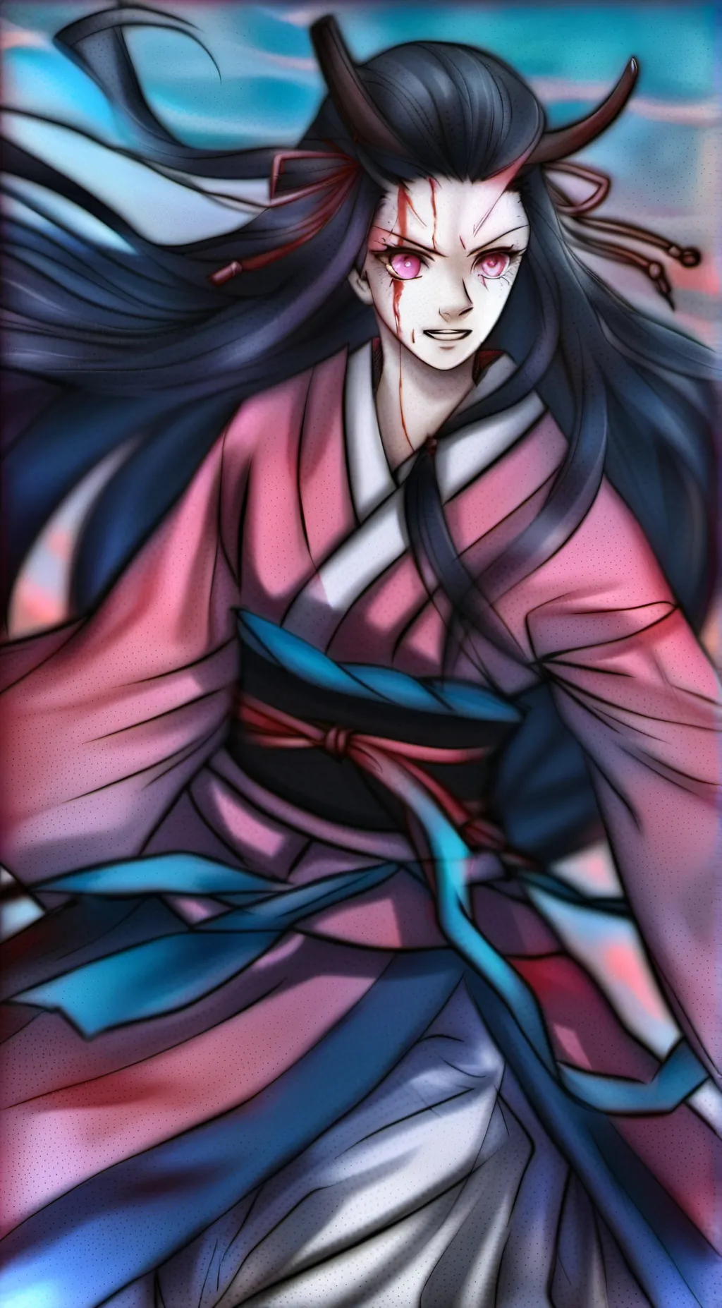 ai character: Nezuko background