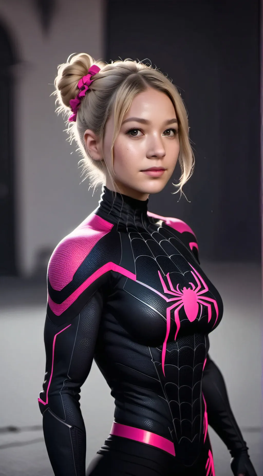 ai character: spider girl background