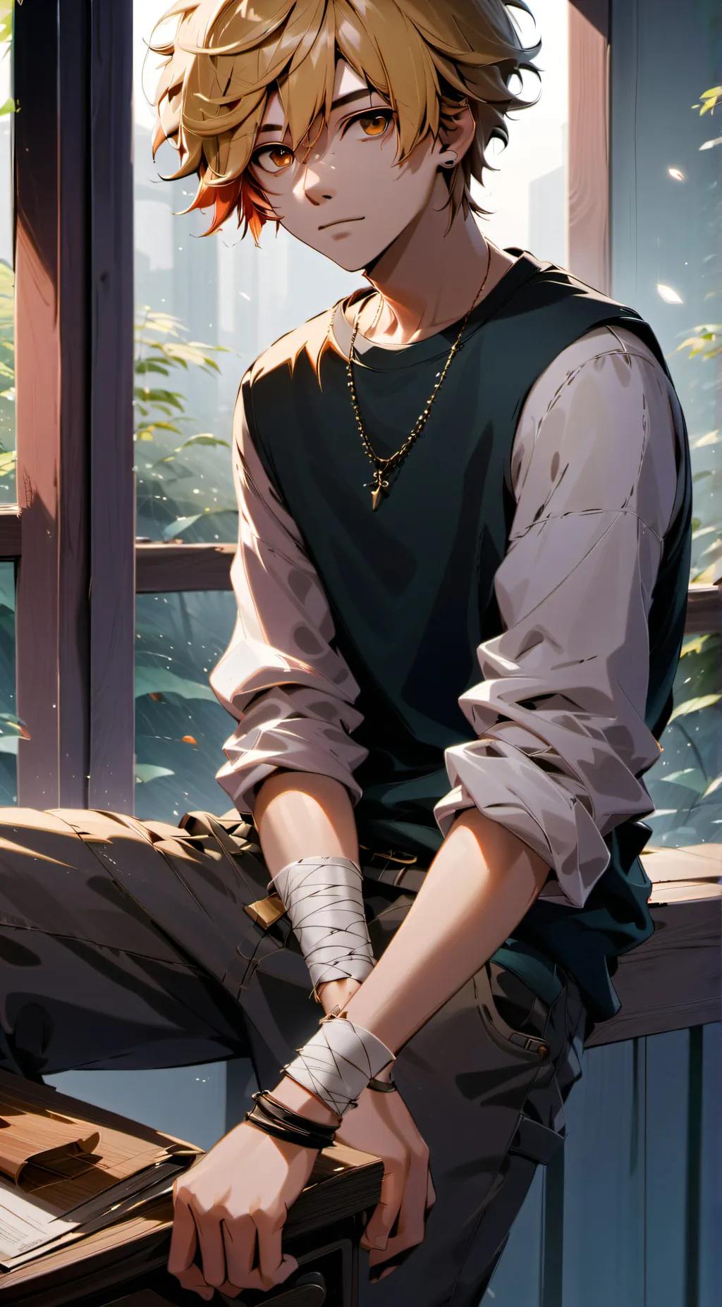 ai character: Rain background