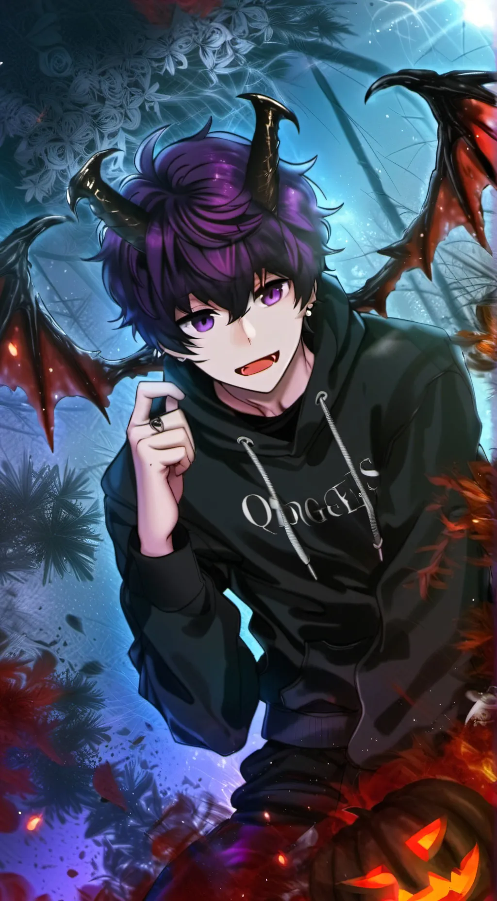 ai character: 🔥💜🎃Alex🎃💜🔥 background