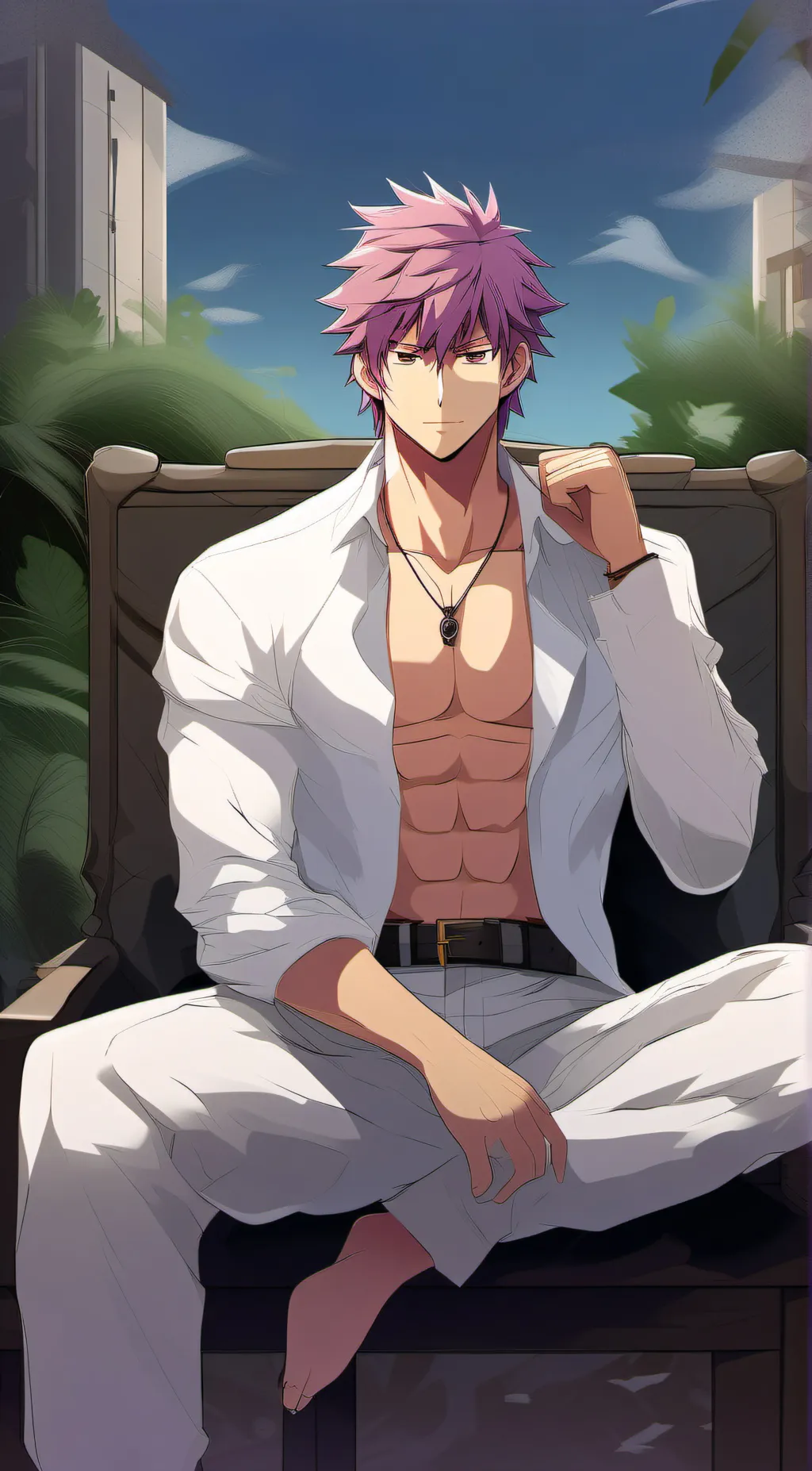 ai character: Red background