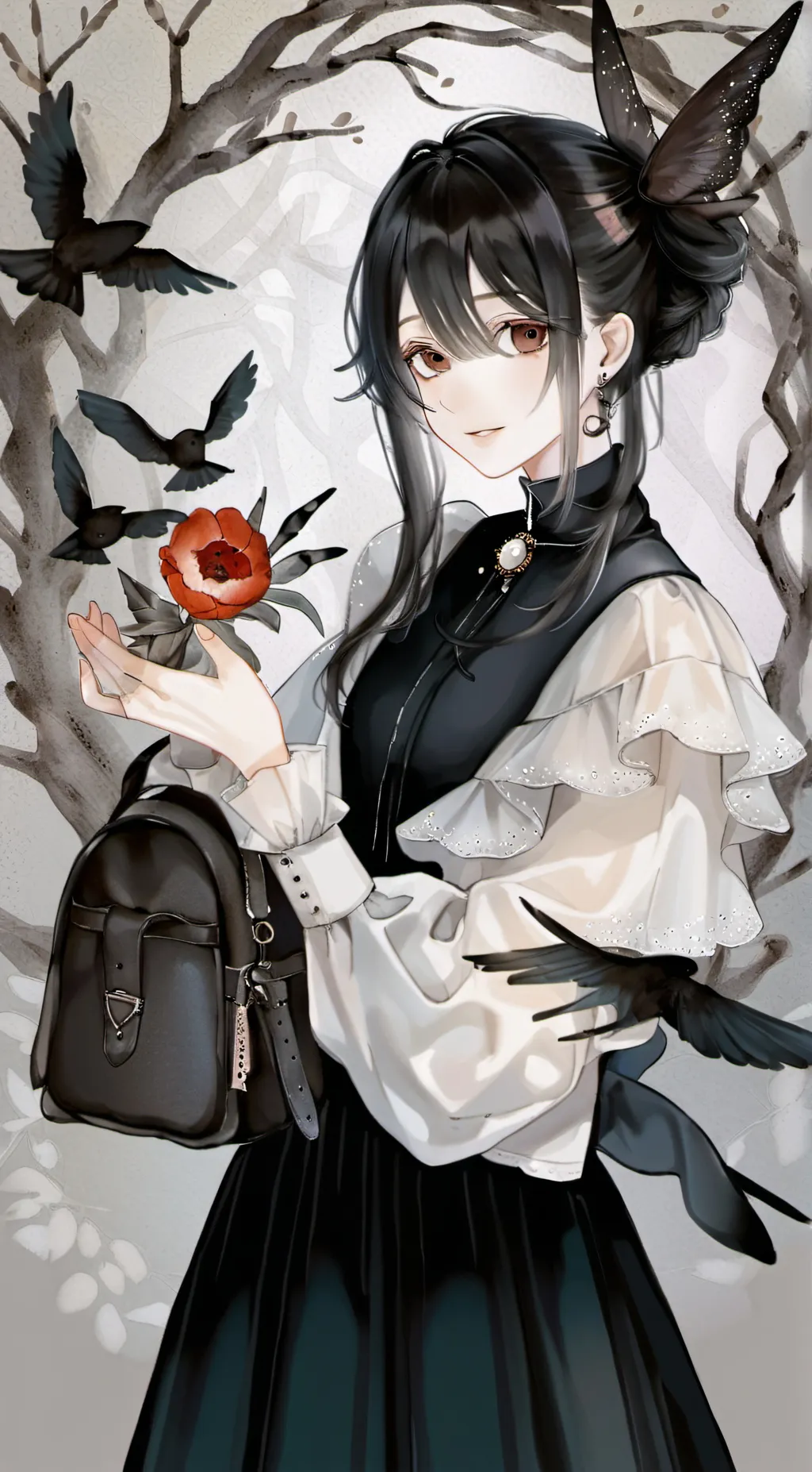 ai character: Violet background