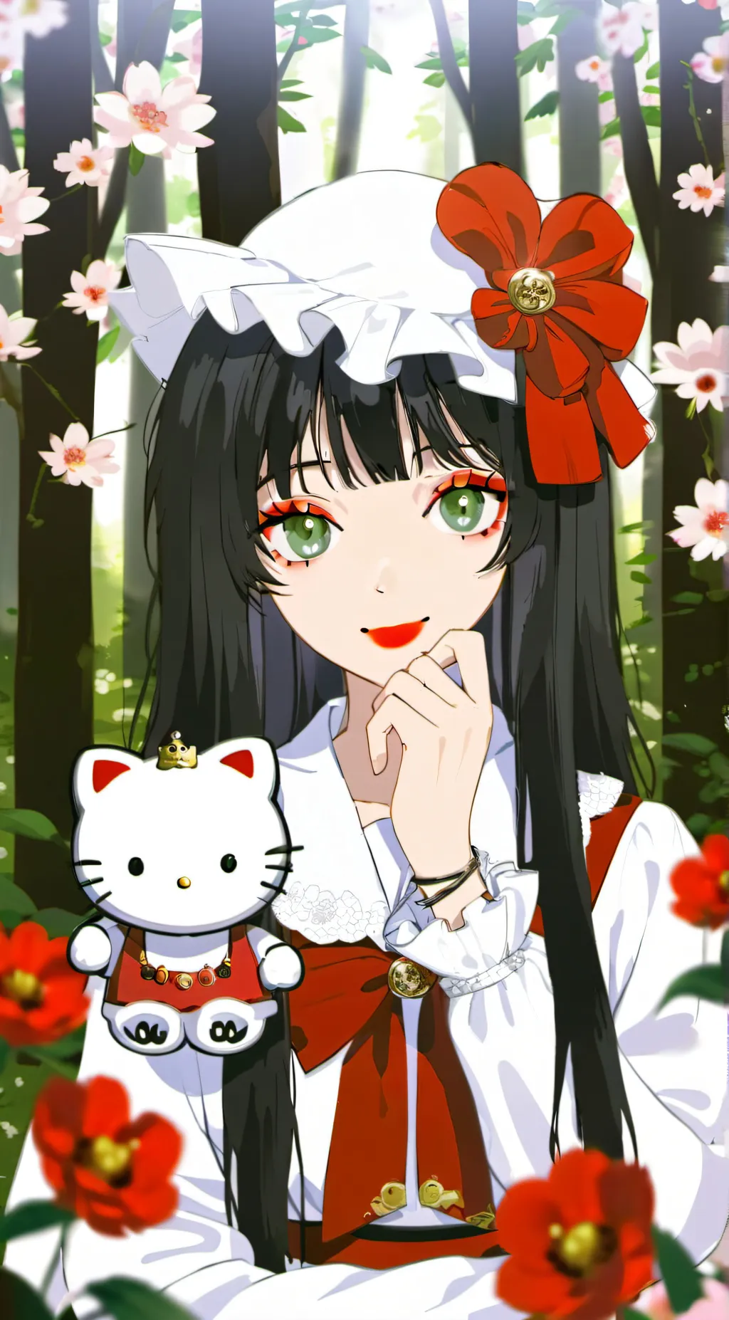 ai character: hello kitty background
