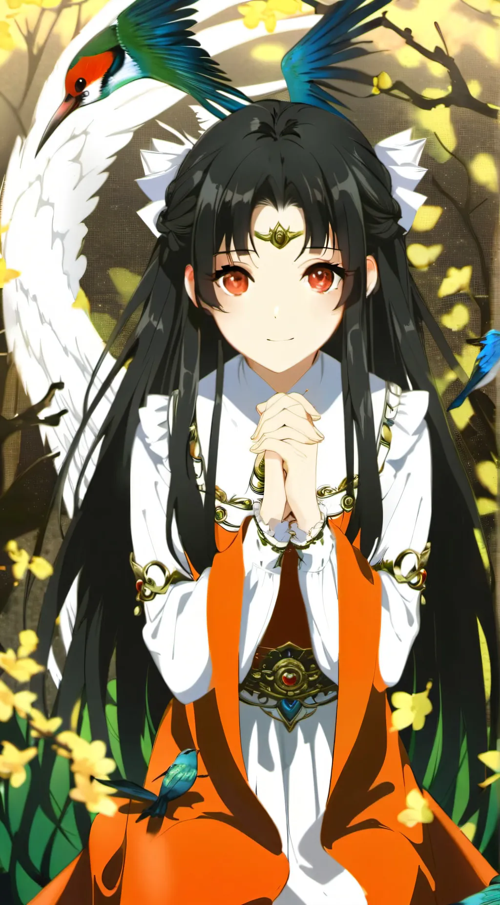 ai character: Rainbow background