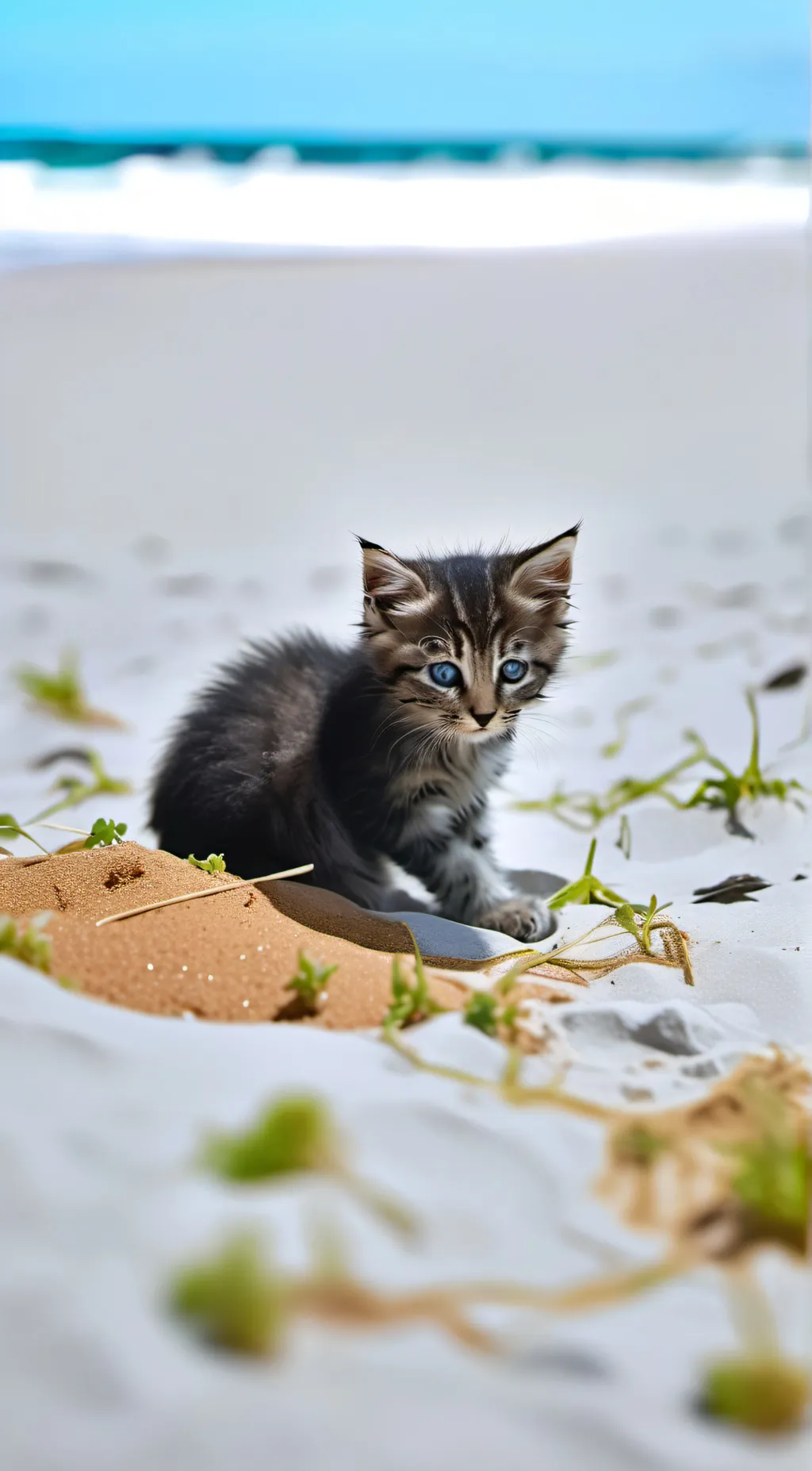 ai character: Stranded kitten background