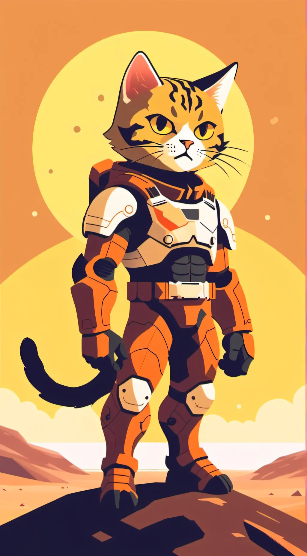 ai character: Armored-kitten background