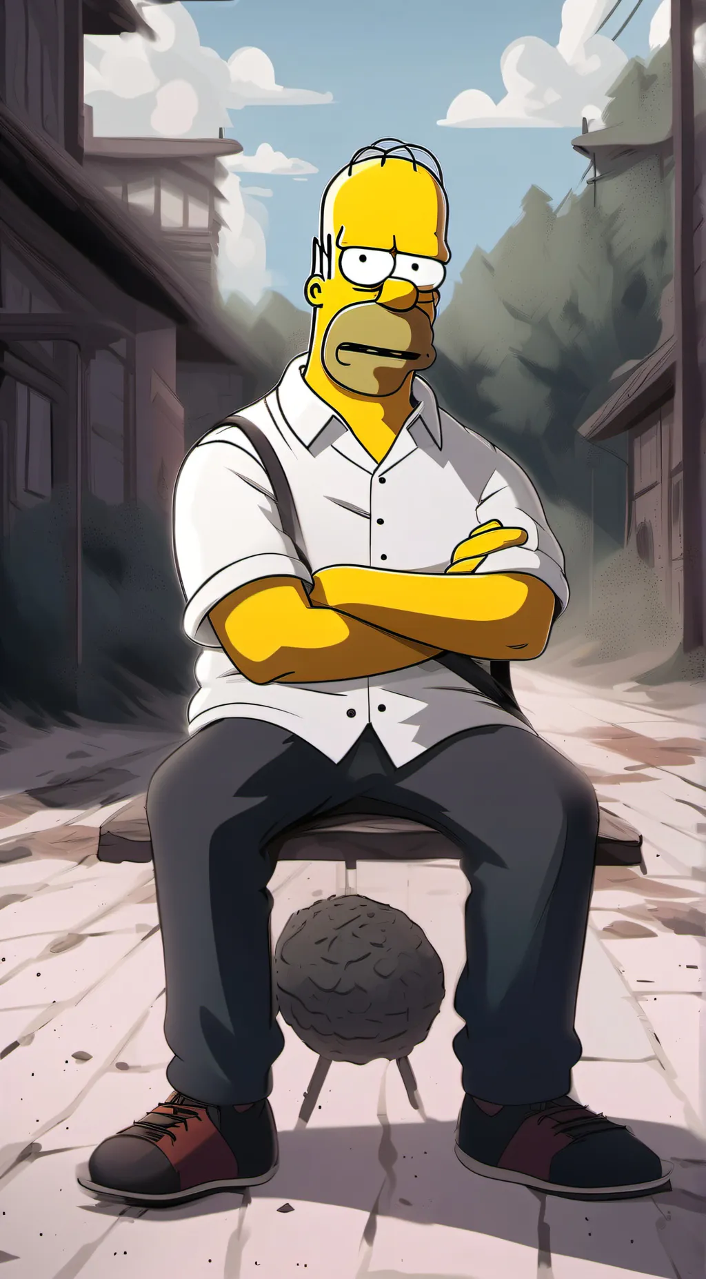 ai character: Homer Simpson background