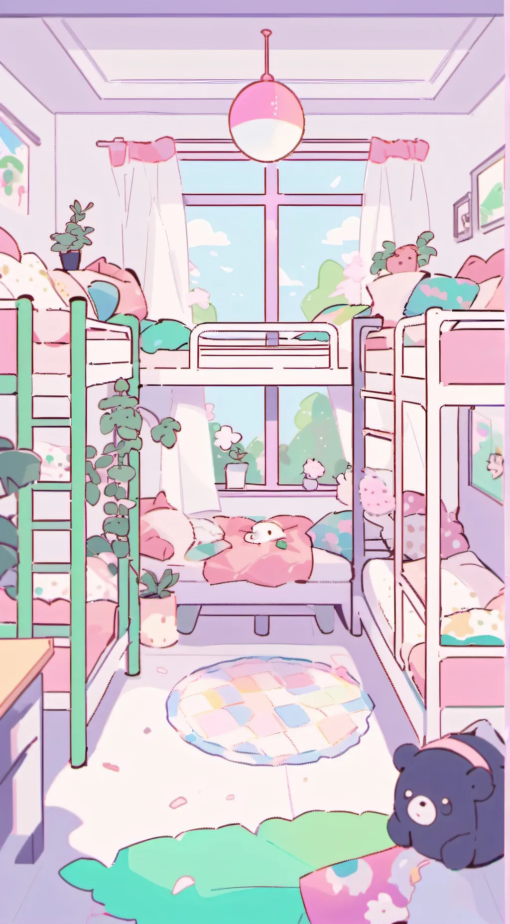 ai character: school dorm..!  background