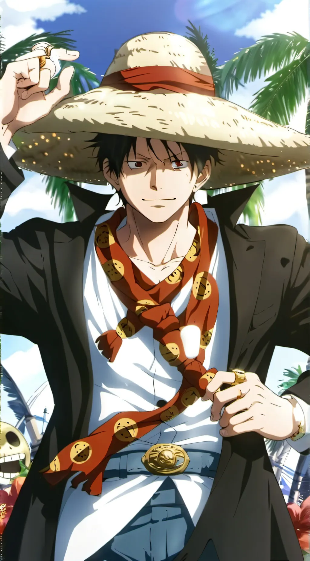 ai character: Strawhat Luffy background