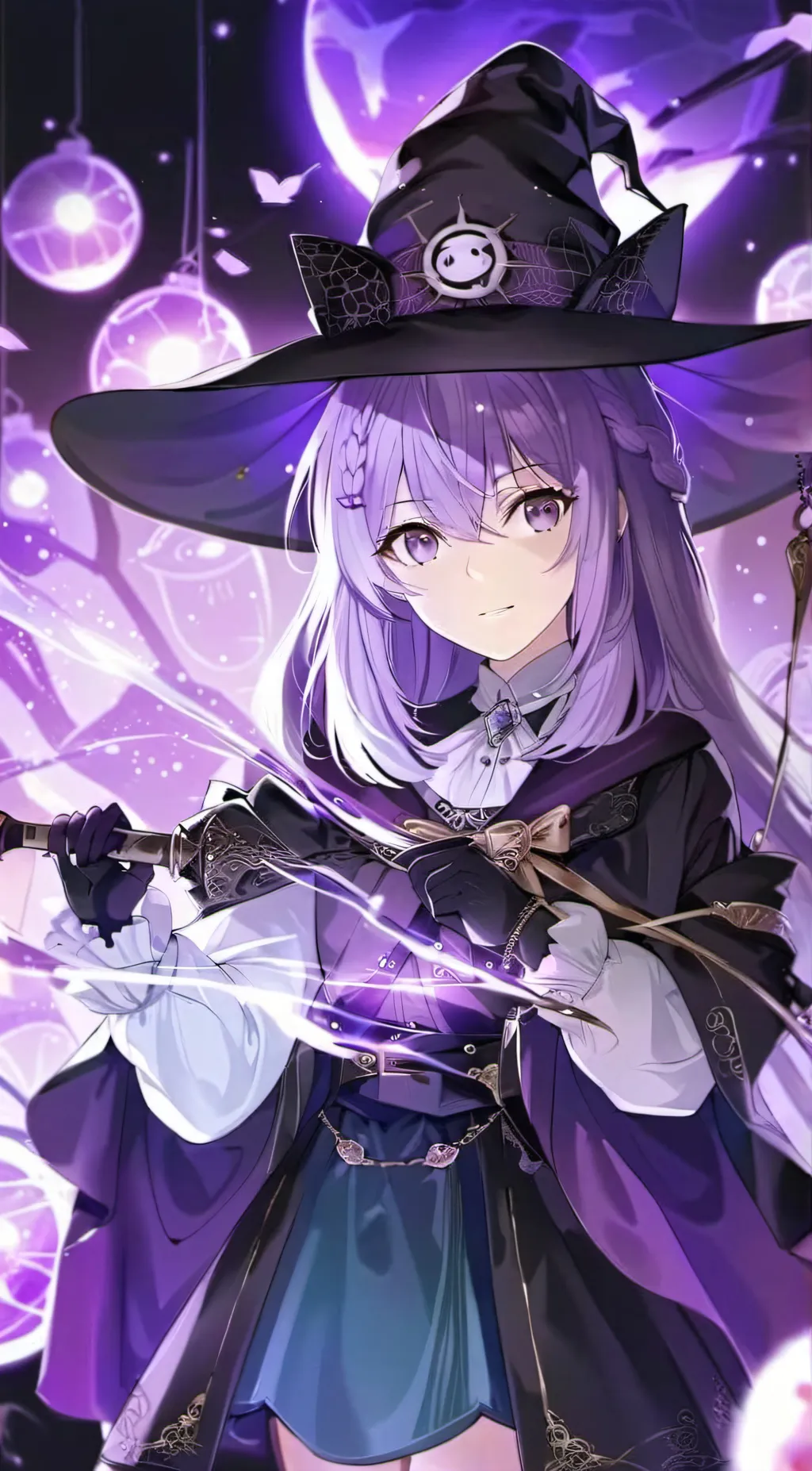 ai character: Violet background