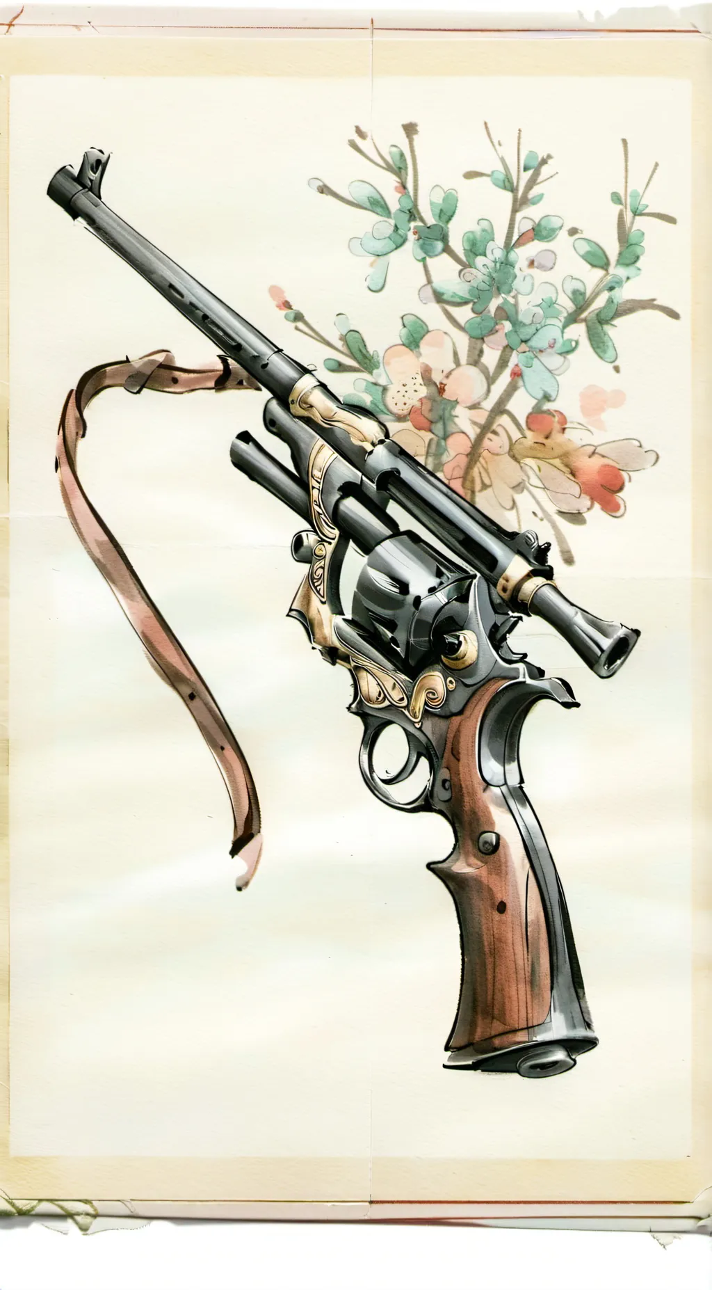 ai character: Mystical gun background