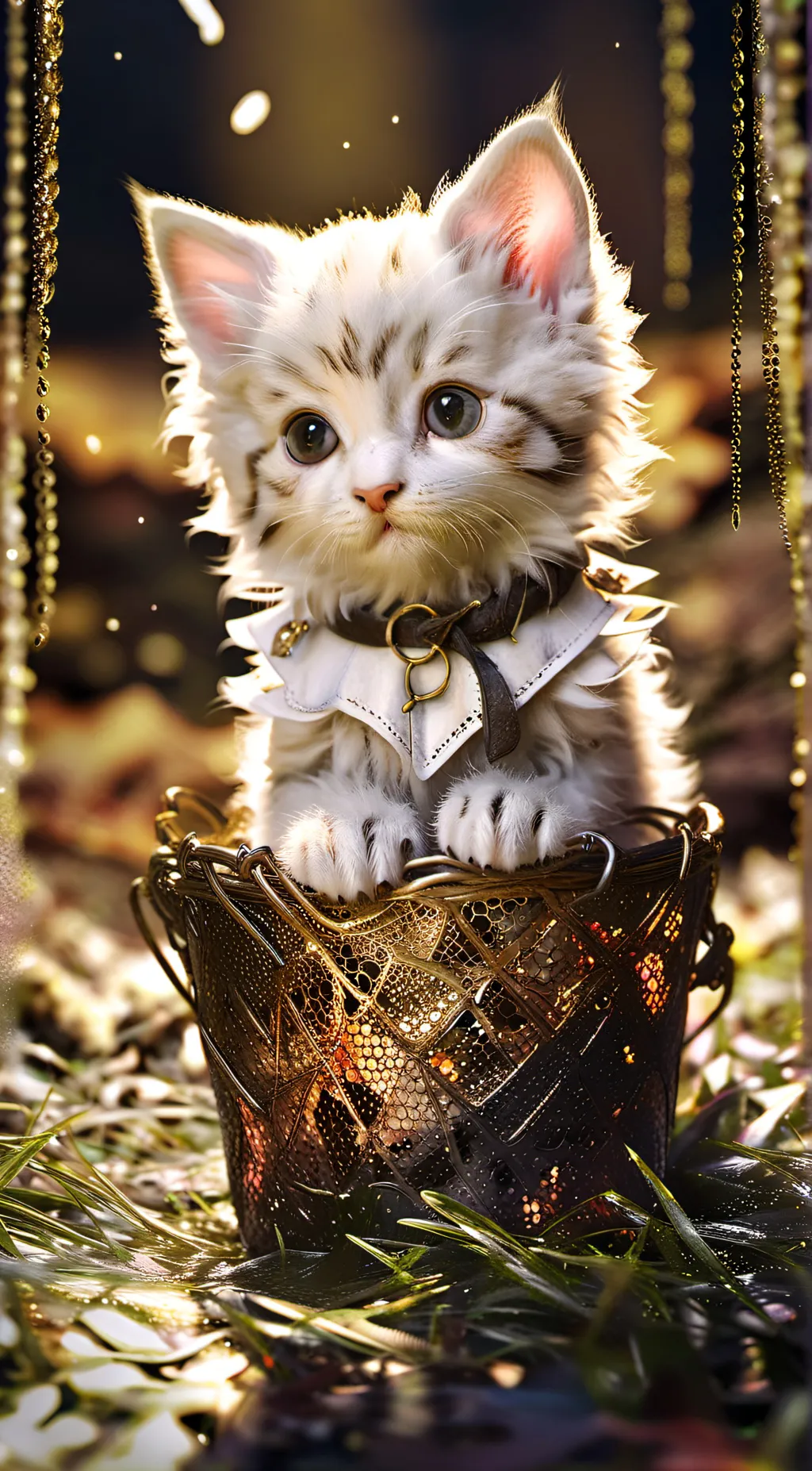 ai character: chearing up kitten background