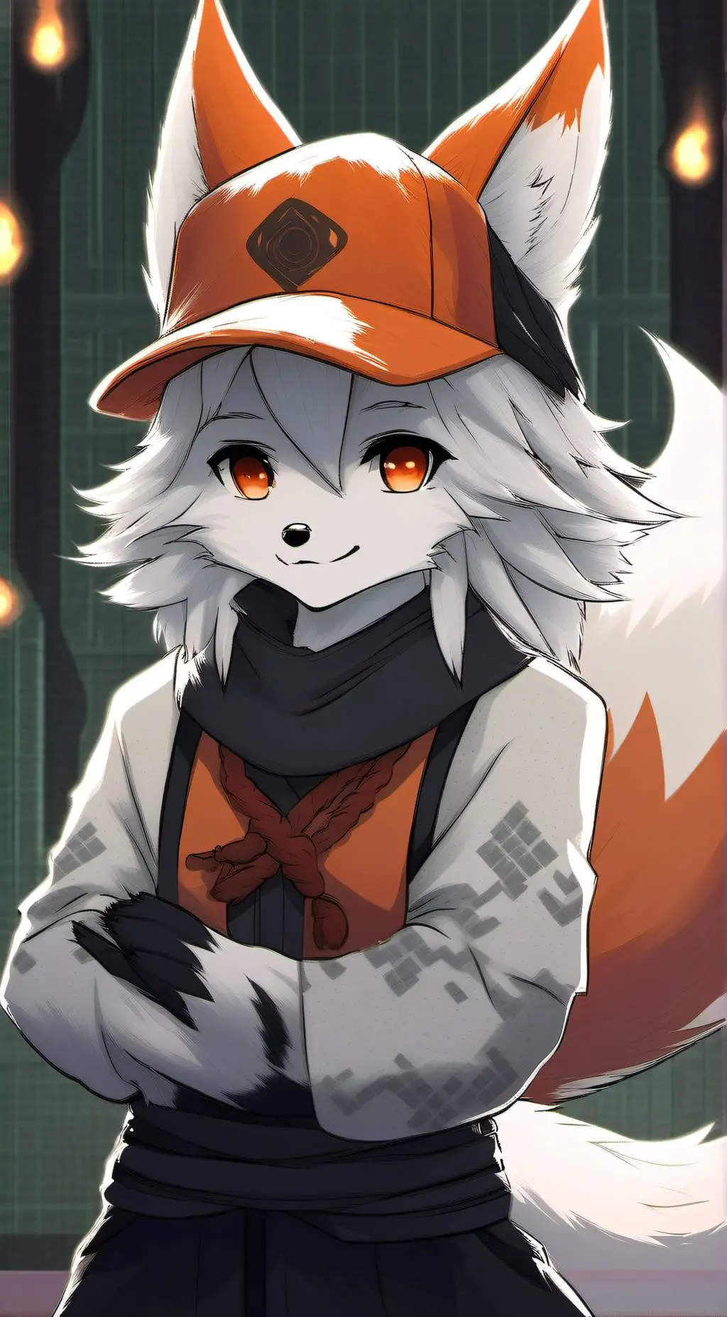 ai character: KitsuneMorningstar background