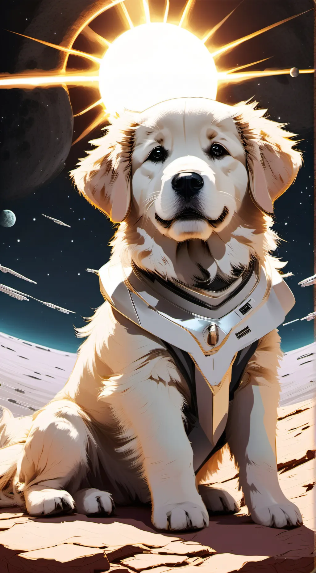 ai character: sun pup background