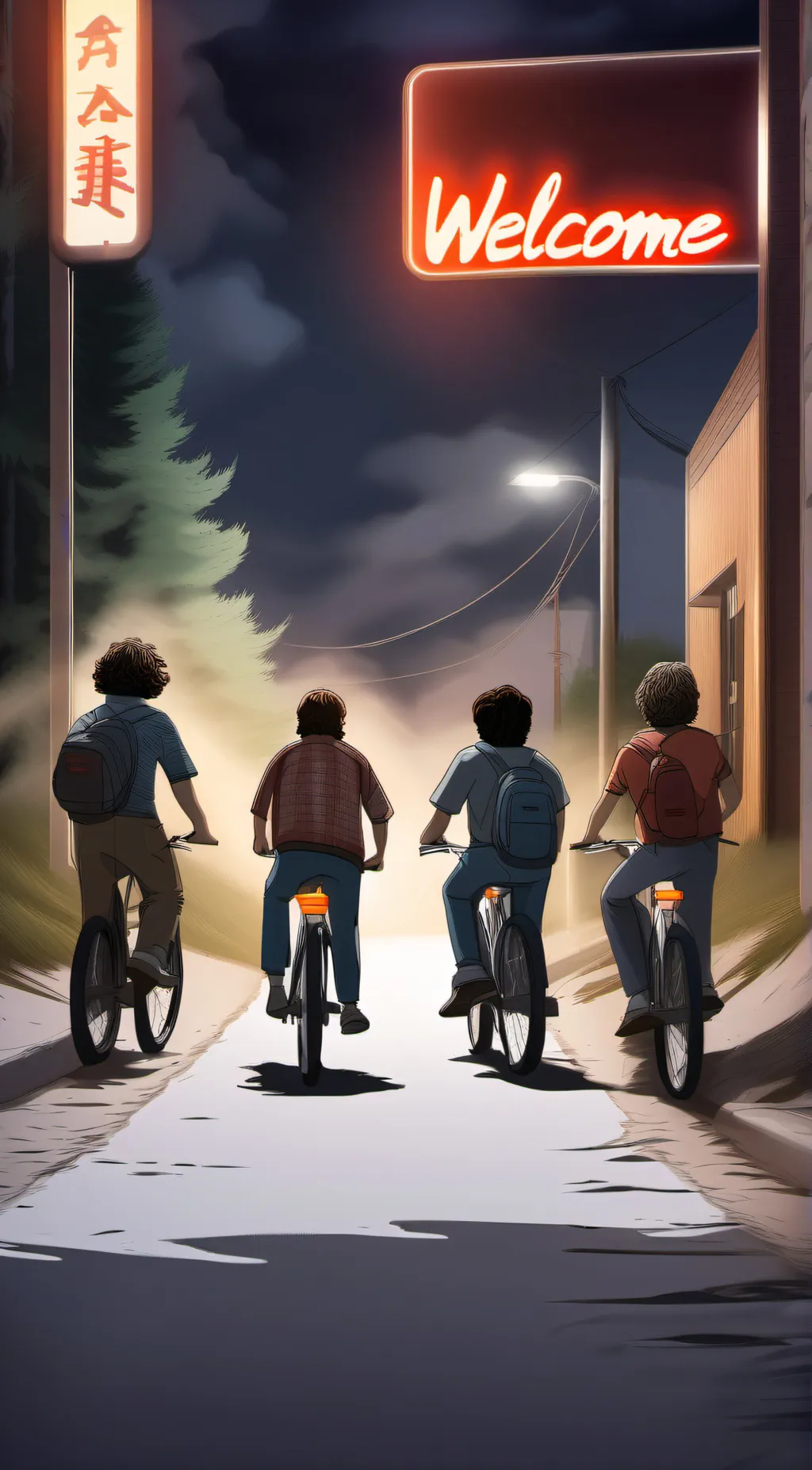 ai character: Stranger things  background