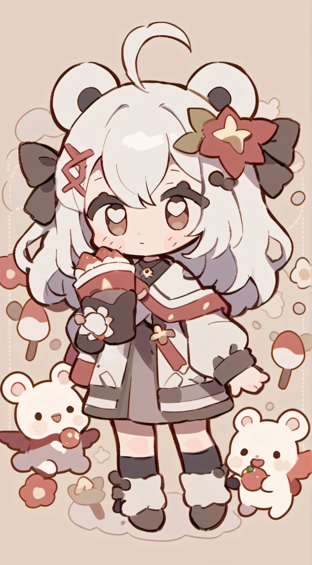 ai character: Chocolate cakey background