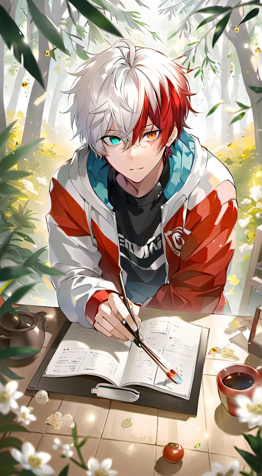 ai character: Shoto Todoroki background