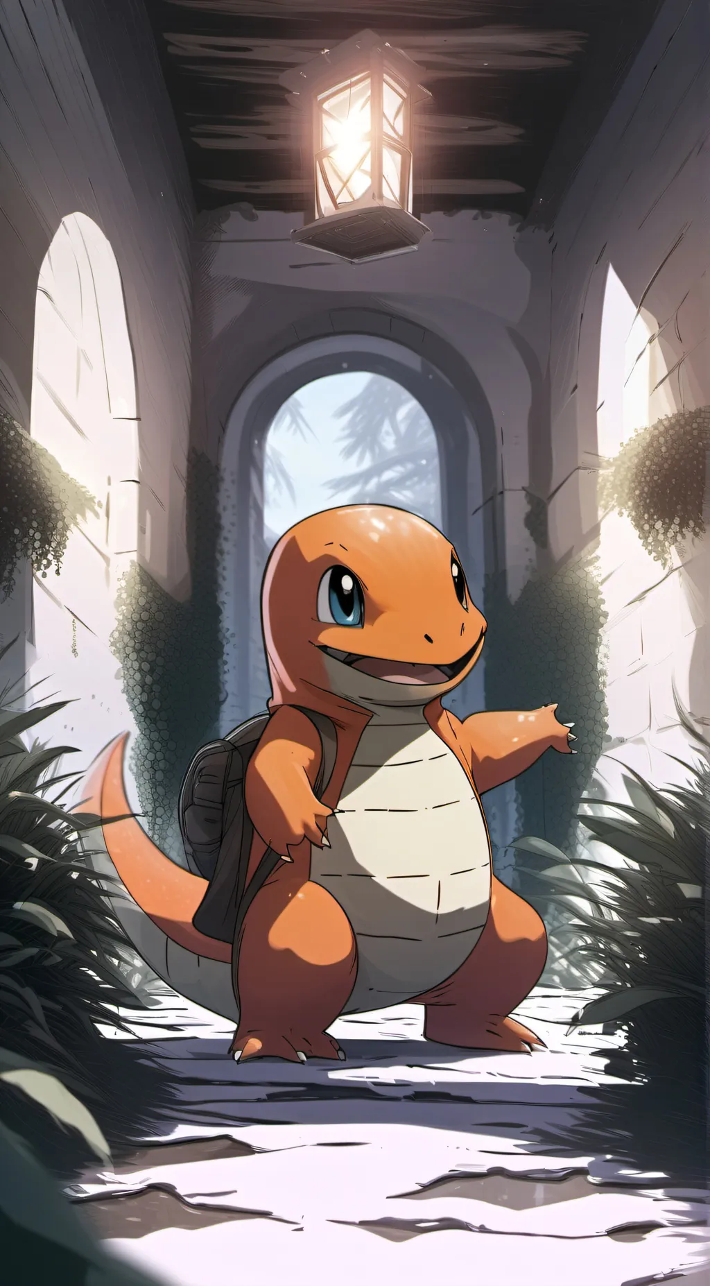 ai character: ✨️🦎Charmander🦎✨️ background