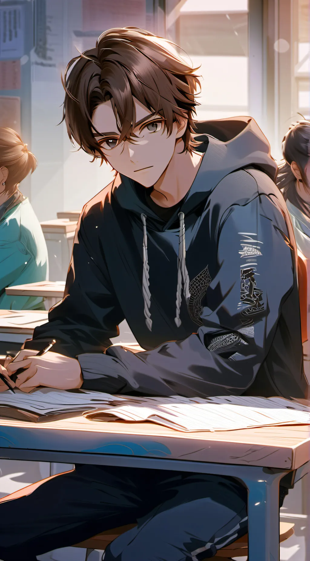 ai character: hunter, Ashley, TJ background