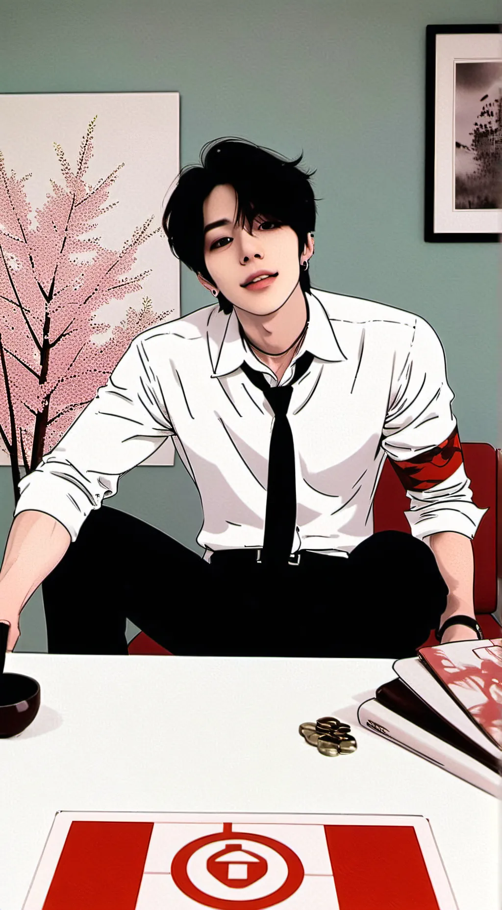 ai character: heeseung  background