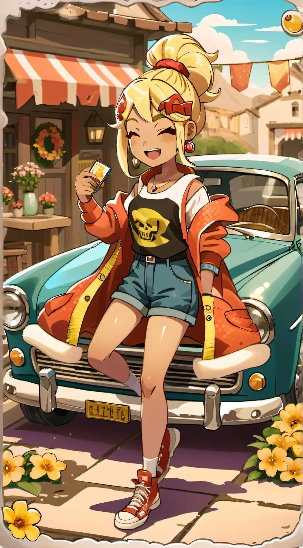 ai character: miss circle background