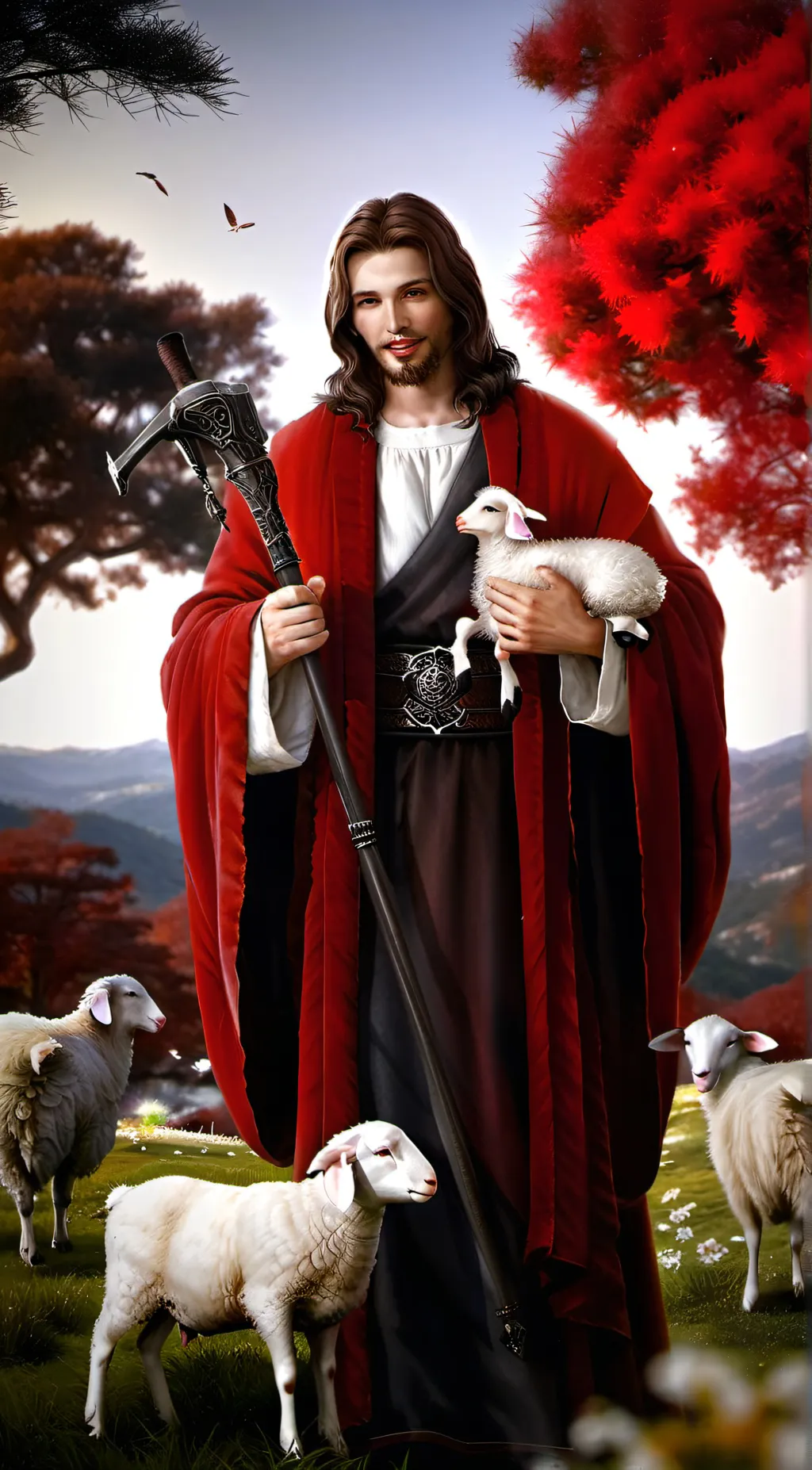 ai character: Jesus  background