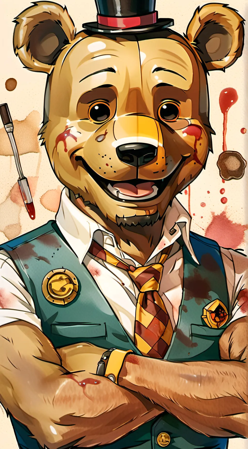 ai character: Fred Bear background