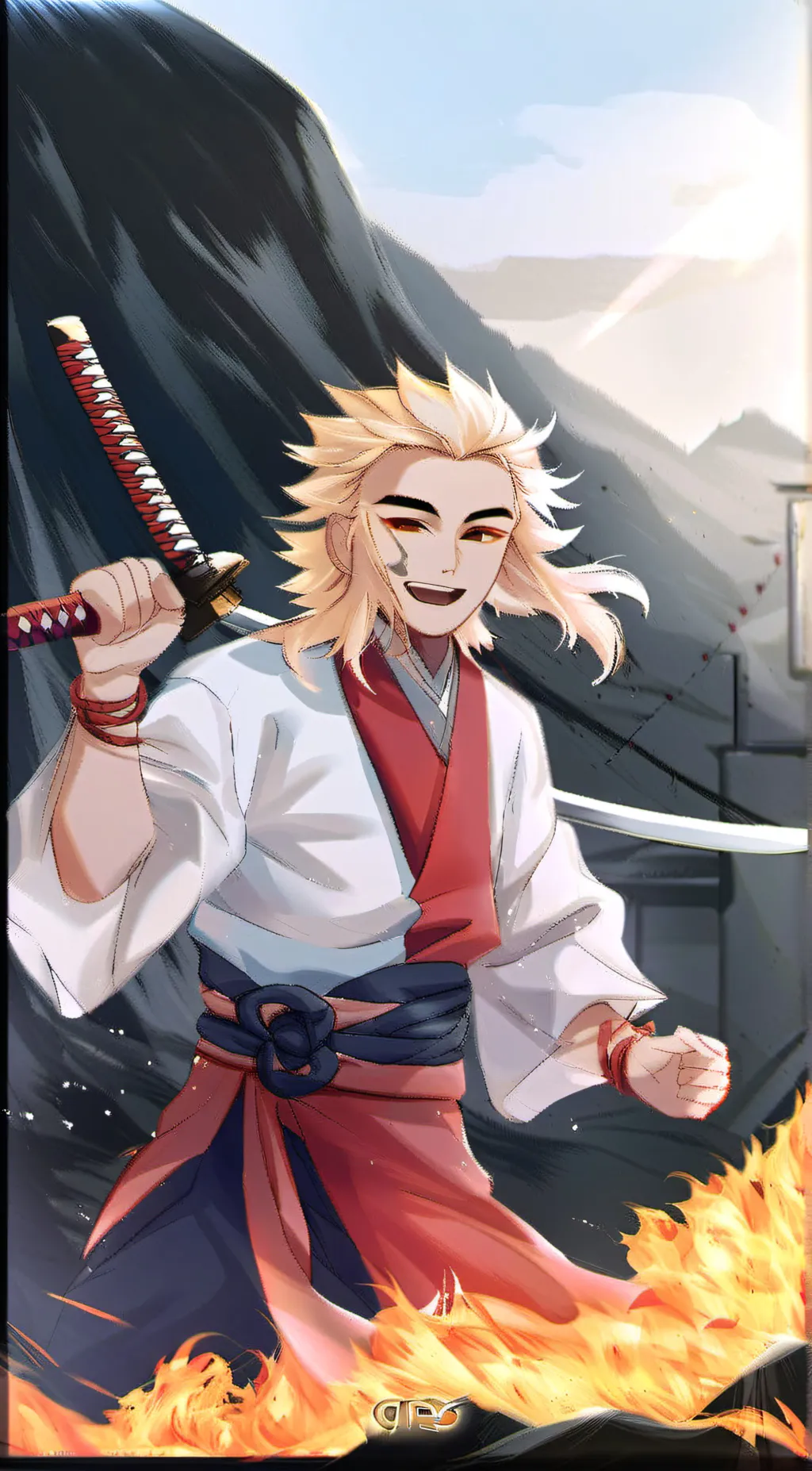 ai character: Rengoku  background