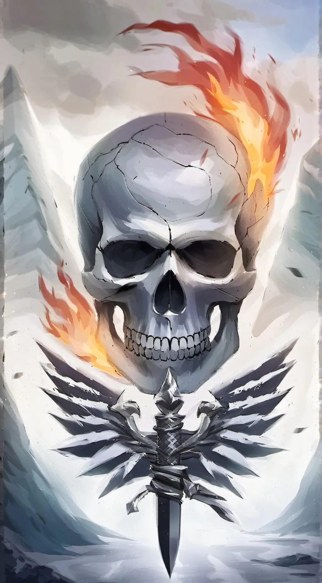 ai character: Skull  background
