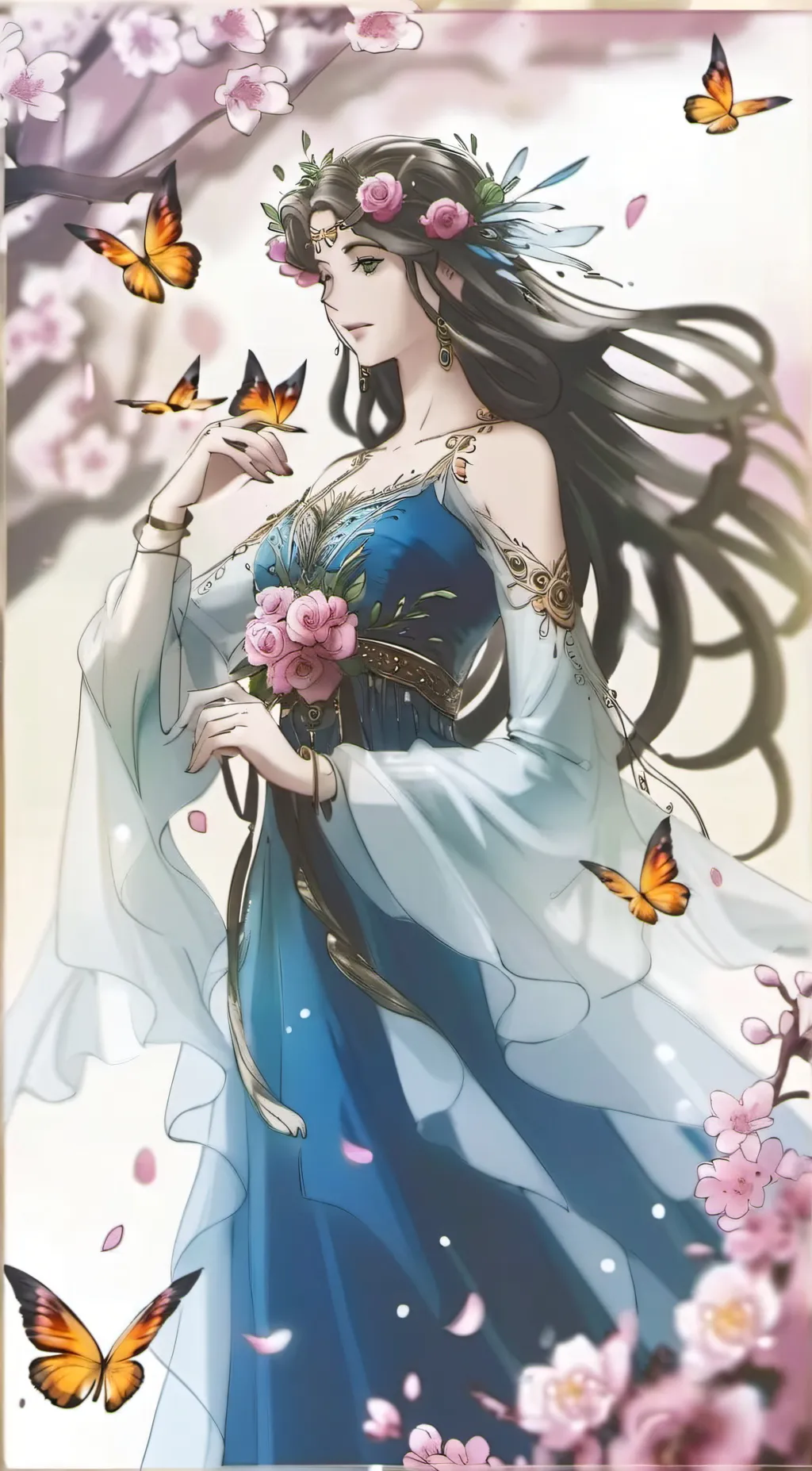 ai character: flower background