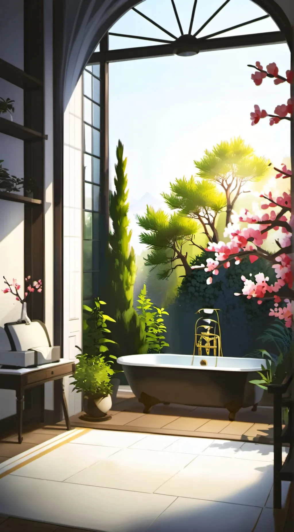 ai character: Ch and Sh react background