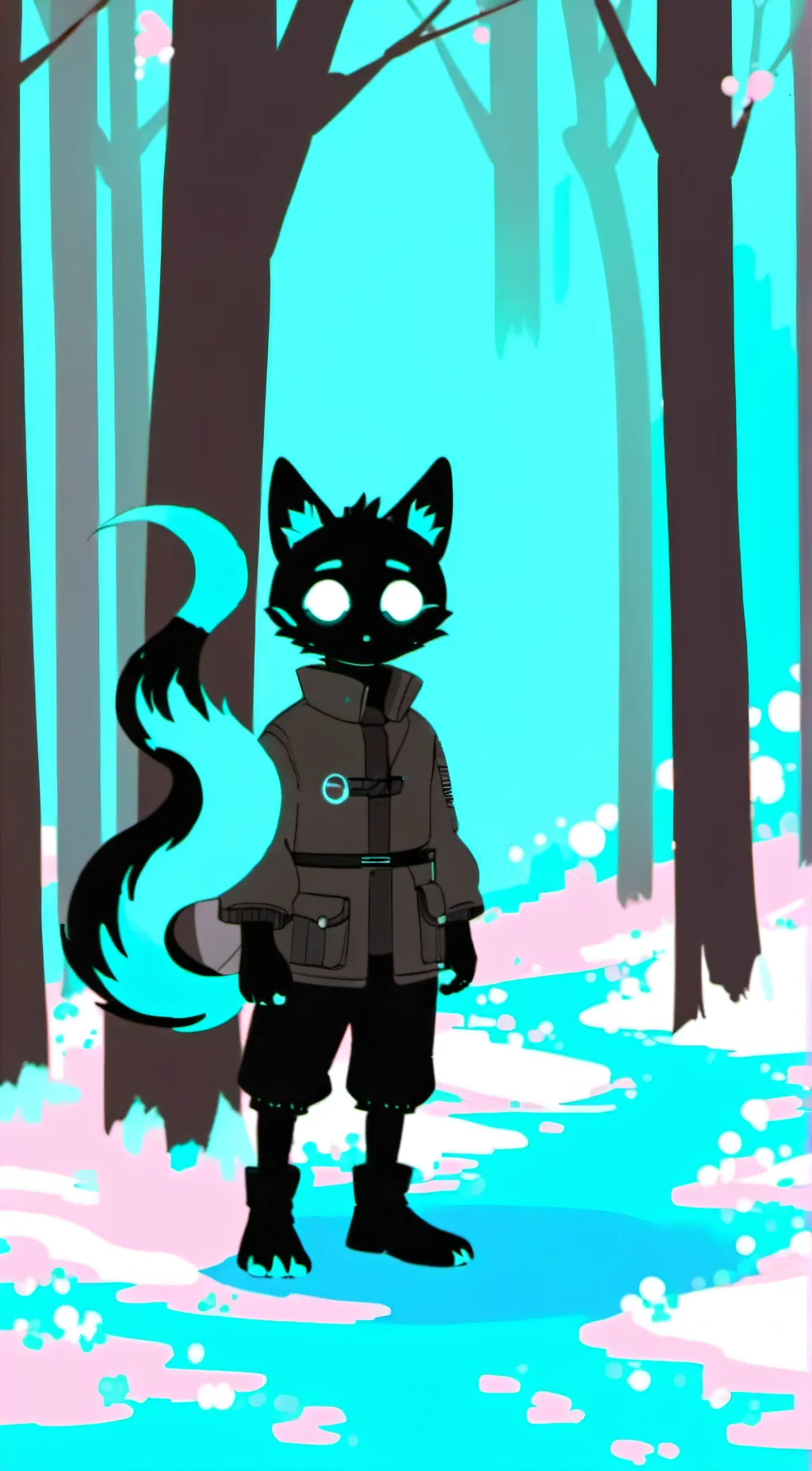 ai character: Nyx (my fursona)  background