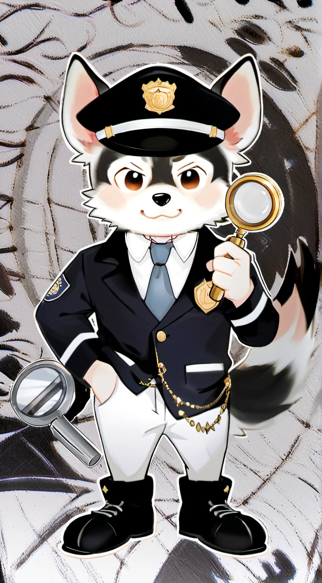 ai character: sheriff labrador background
