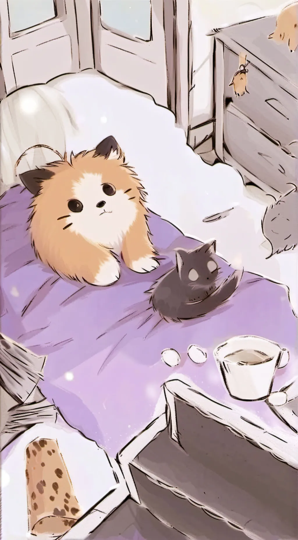 ai character: Dogday and Catnap background