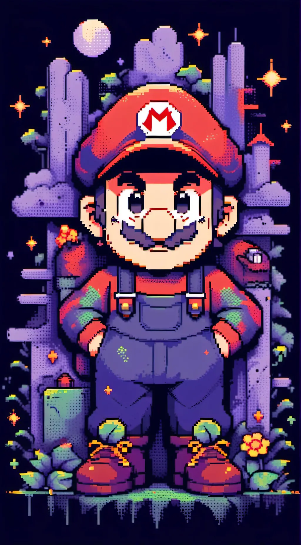 ai character: super Mario  background