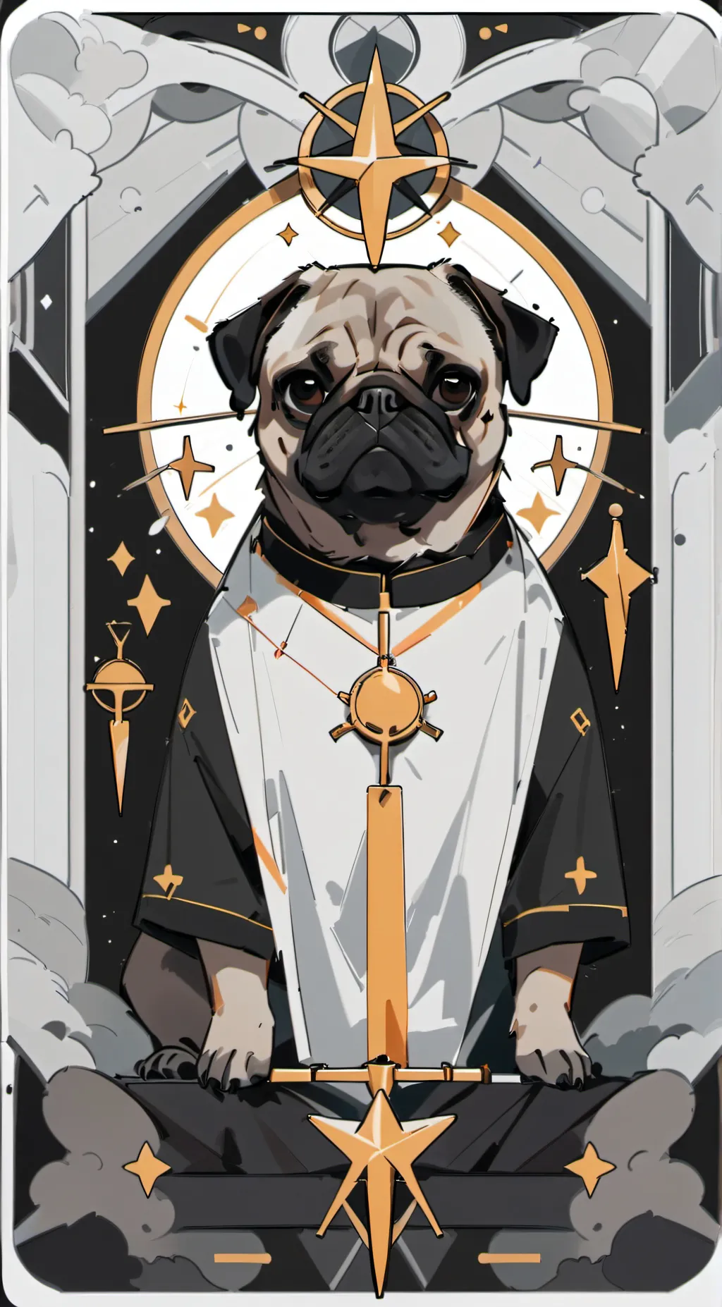 ai character: Cool pug background