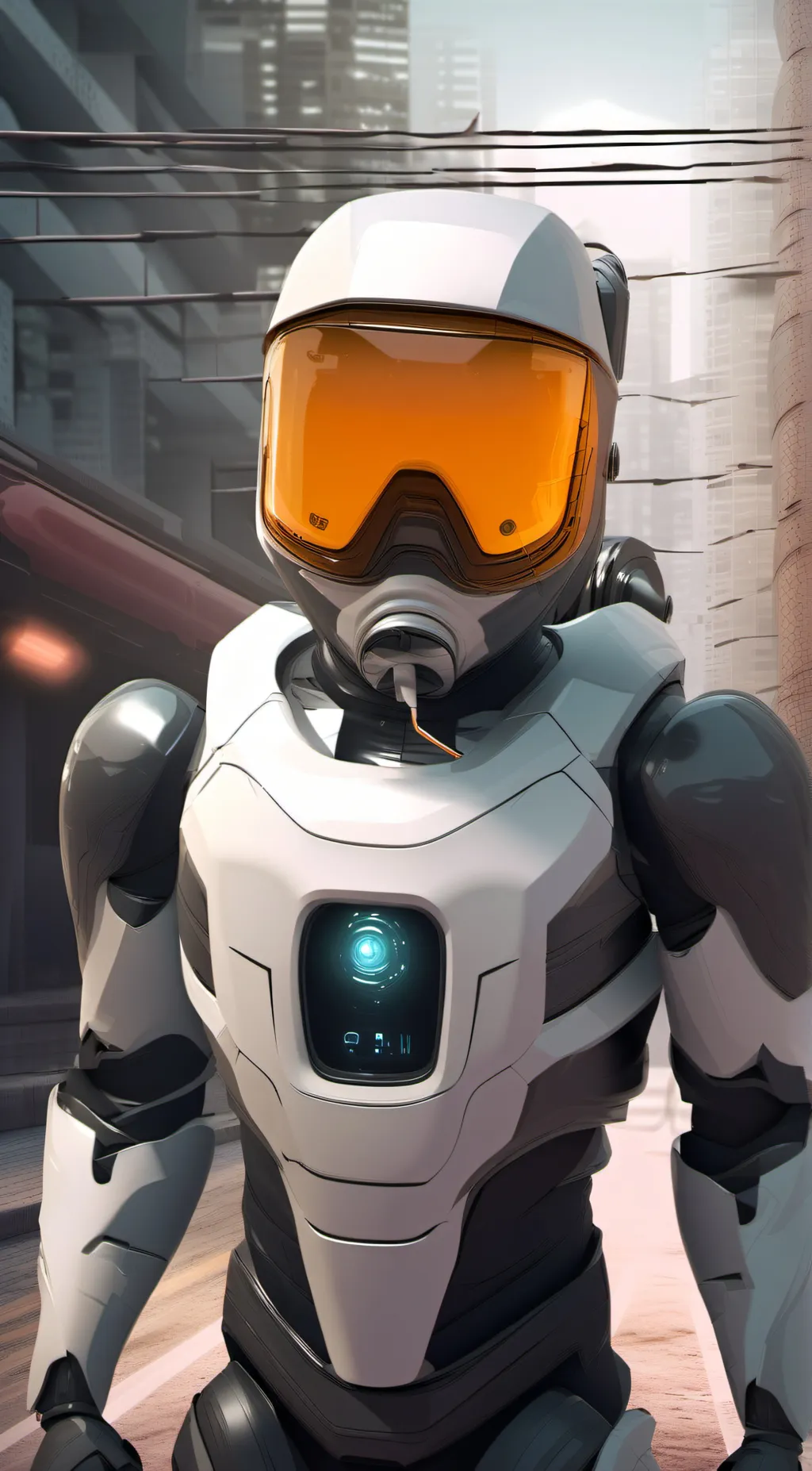 ai character: force feed robot background