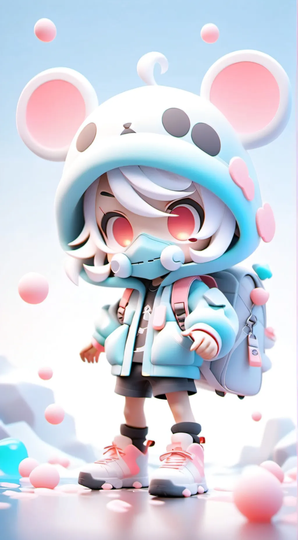 ai character: Stitch. background
