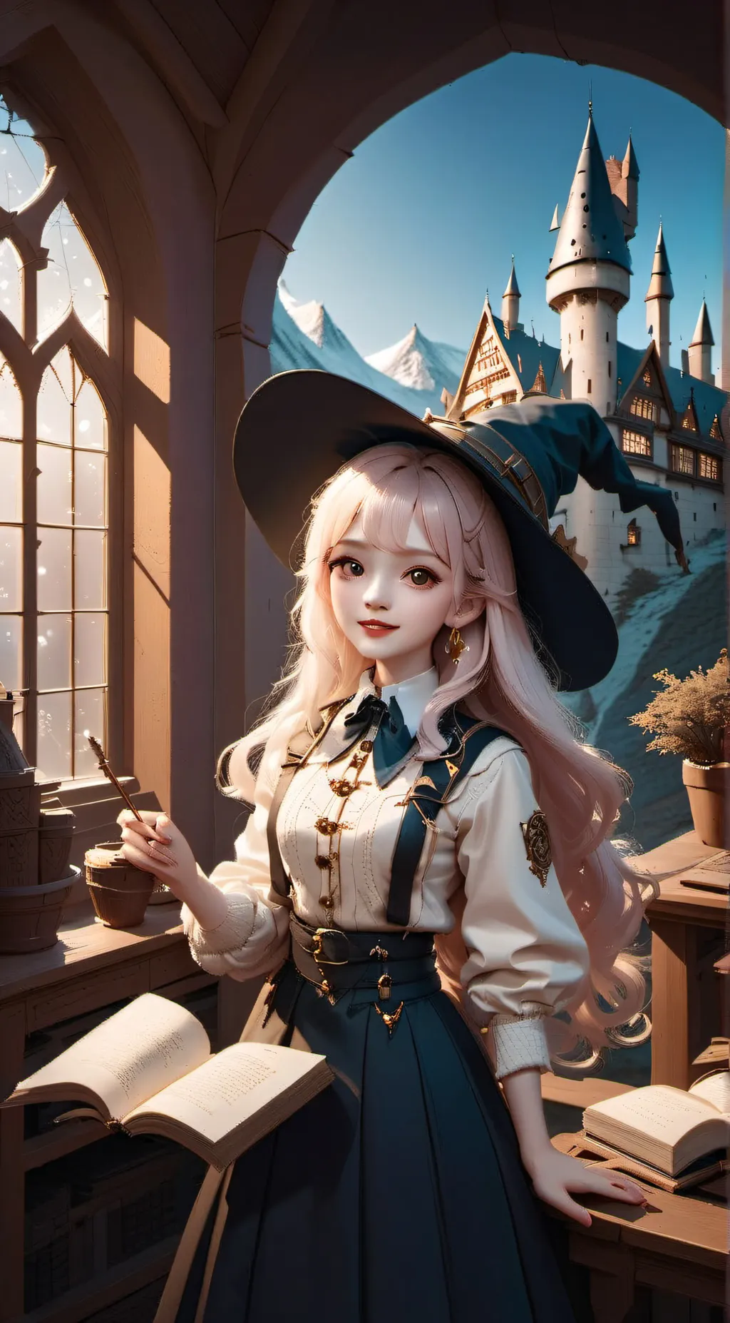 ai character: Hogwarts  background