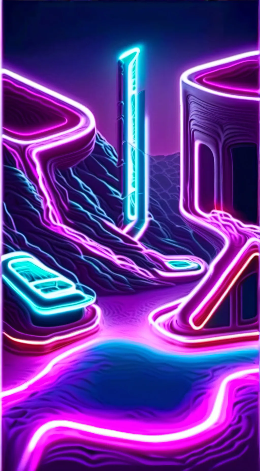 ai character: Neon point background