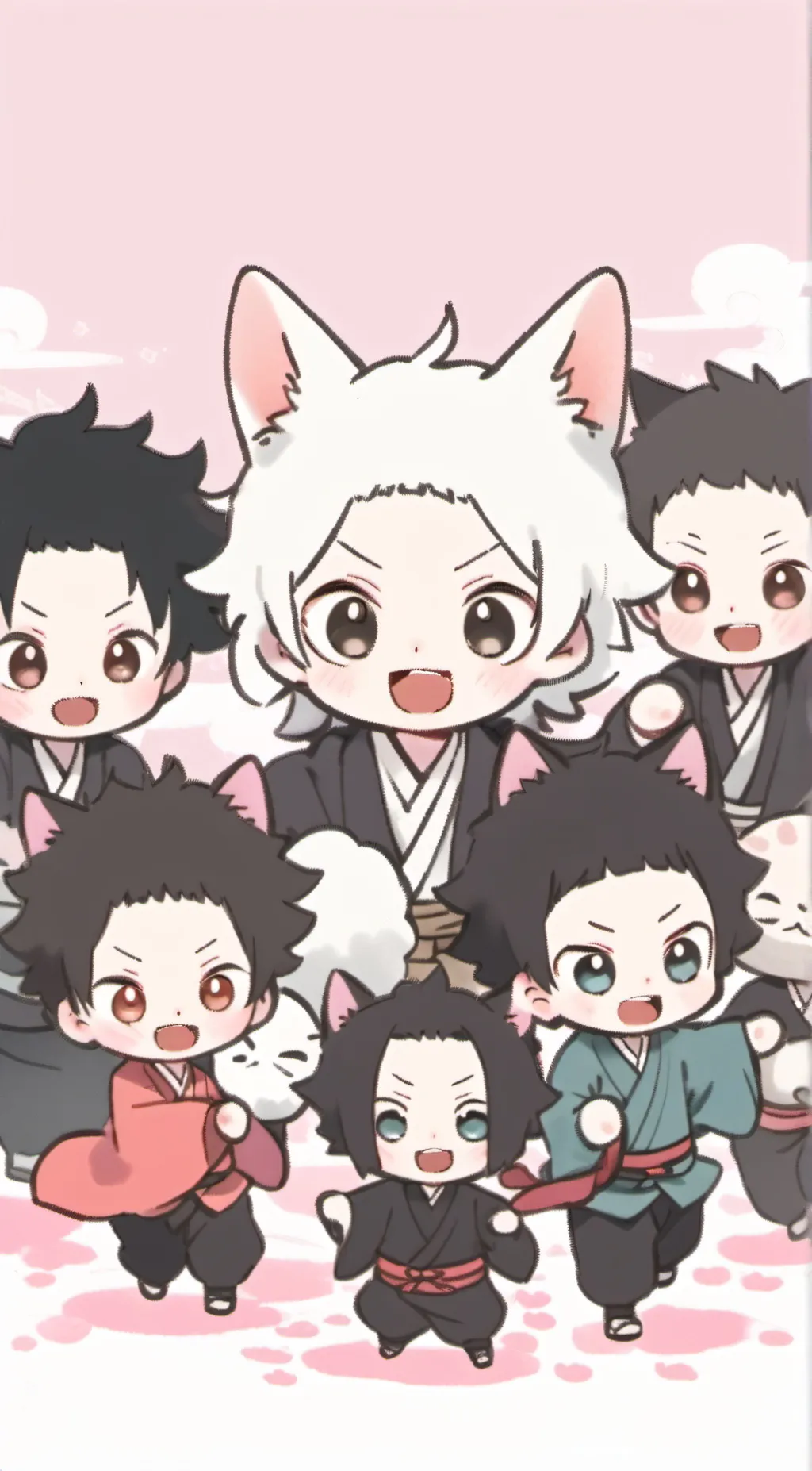 ai character: kny cats background